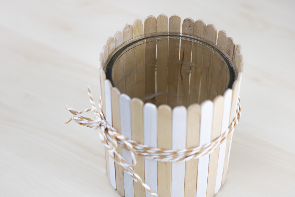 Eisstäbchen Übertopf DIY Kreativliebe selbermachen