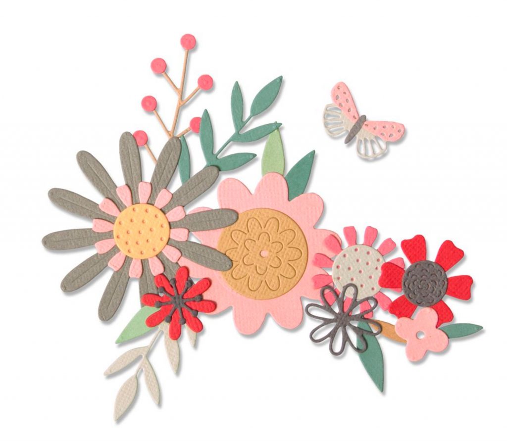 Sizzix Stanze Bold Flora Blüten Sommer Schmetterling