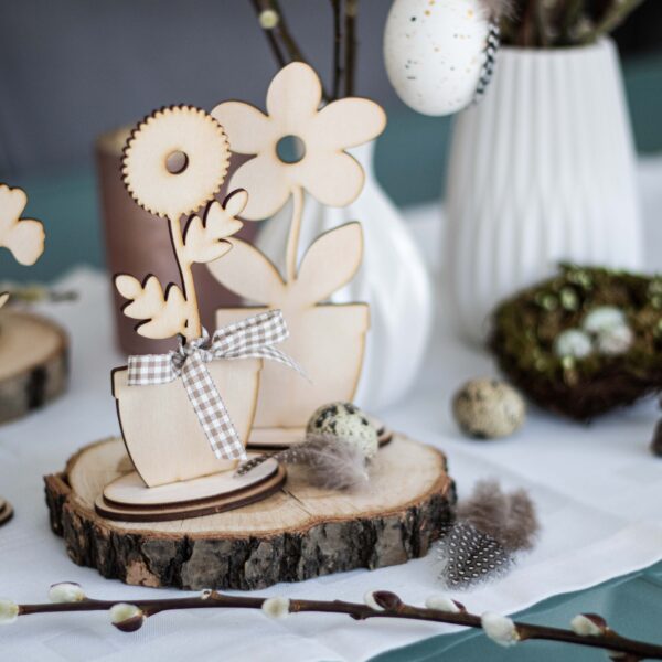 Deko-Set Holzblumen