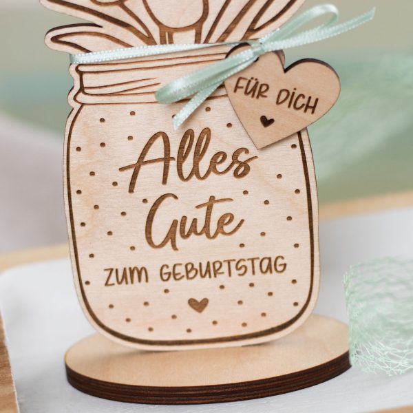 Geburtstagsblumen im Marmeladenglas – Bild 2